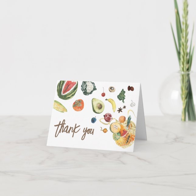 Locally Grown Baby Farmers Market Baby Shower Thank You Card (Front)