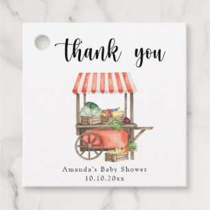 Locally Grown Baby Farmers Market Cart Baby Shower Favour Tags