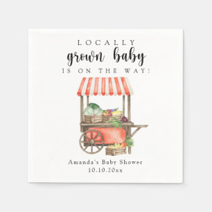 Locally Grown Baby Farmers Market Cart Baby Shower Napkin