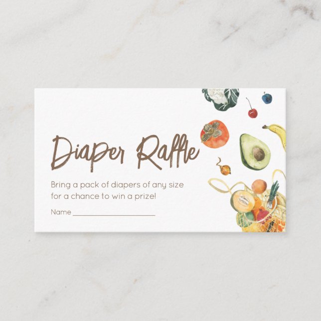 Locally Grown Baby Farmers Market Diaper Raffle Enclosure Card (Front)
