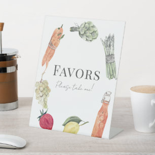 Locally Grown Baby Farmers Market Favours Pedestal Sign