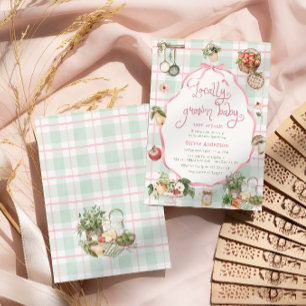 Locally Grown Baby Farmers Market Girl Baby Shower Invitation