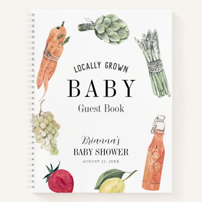 Locally Grown Baby Farmers Market Guest Book (Front)