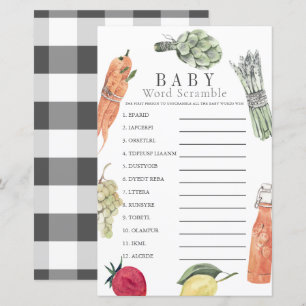 Locally Grown Baby Farmers Market Word Scramble