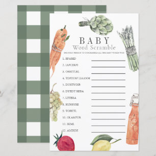 Locally Grown Baby Farmers Market Word Scramble