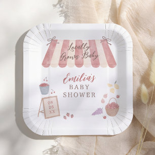Locally Grown Baby Gender Neutral Baby Shower Paper Plate