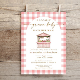 Locally grown baby girl on her way baby shower invitation