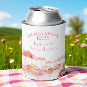 Locally Grown Baby Girl Shower Farmers Market Can Cooler