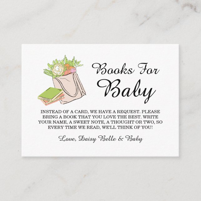 Locally Grown Baby Is On The Way Baby Shower Enclosure Card (Front)