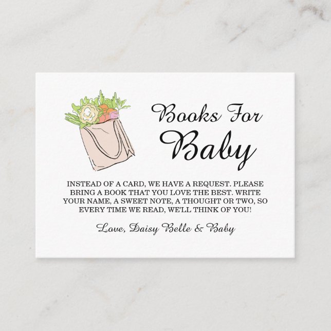 Locally Grown Baby Is On The Way Baby Shower Enclosure Card (Front)