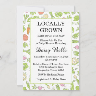 Locally Grown Baby Is On The Way Baby Shower Invitation