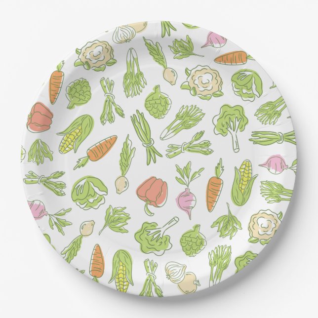 Locally Grown Baby Is On The Way Baby Shower Paper Plate (Front)