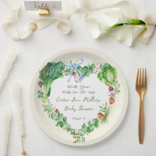 Locally Grown Baby On The Way Baby Shower Paper Plate
