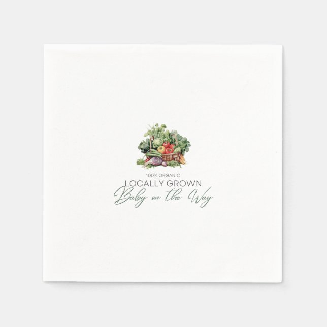 Locally Grown Baby on the Way - Basket - Green Napkin (Front)