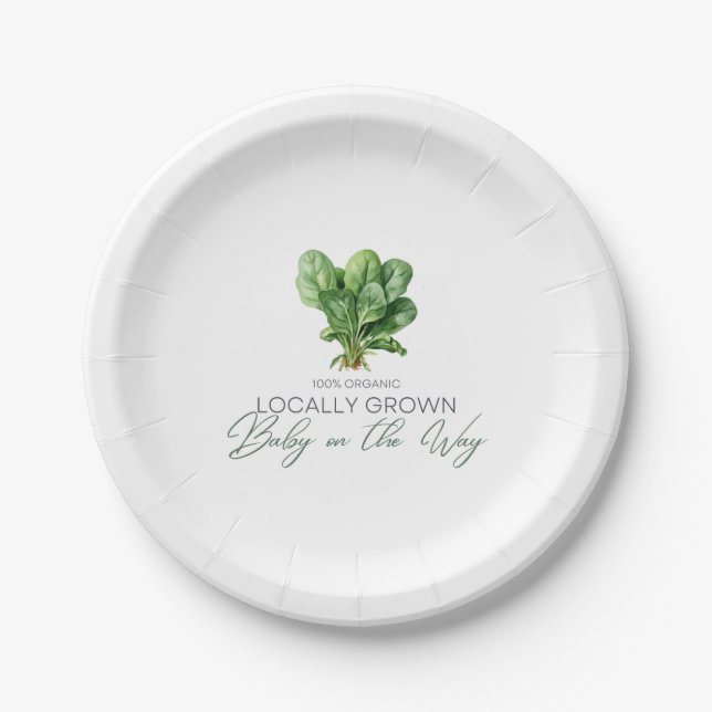 Locally Grown Baby Paper Plate (Front)
