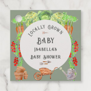 Locally Grown Baby Sage Green Baby Shower  Favour Tags