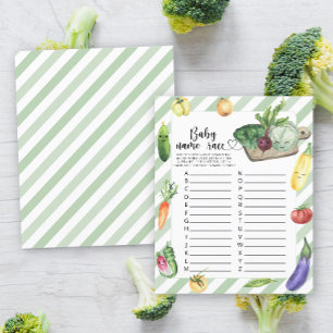 Locally grown baby shower - Baby name race game