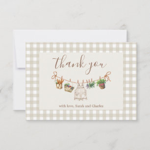 Locally Grown Baby Shower Blue Thank You Card