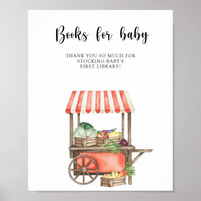 locally grown baby shower - books for baby poster (Front)