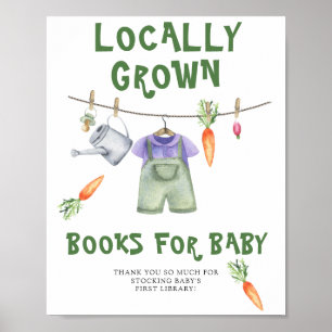 locally grown baby shower - books for baby poster