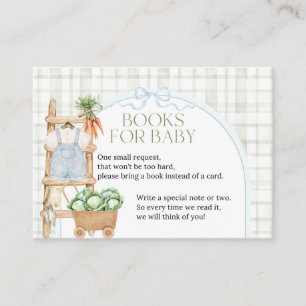 Locally Grown Baby Shower Boy Books for Baby Enclosure Card