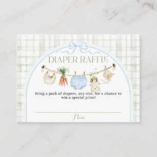 Locally Grown Baby Shower Boy Diaper raffle Enclosure Card
