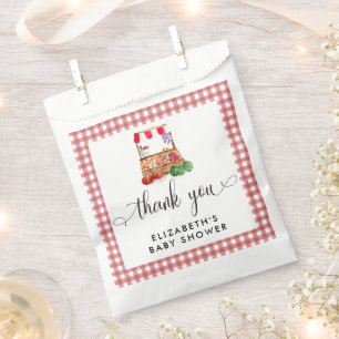 Locally Grown Baby Shower Carrots Gingham Favour Bags