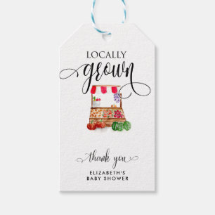 Locally Grown Baby Shower Carrots Thank you Gift Tags