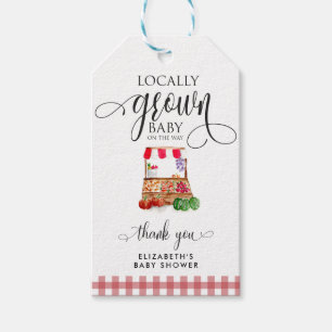 Locally Grown Baby Shower Carrots Thank you Gift Tags