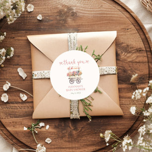 Locally Grown Baby Shower  Classic Round Sticker