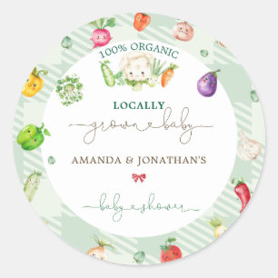 Locally Grown Baby Shower Classic Round Sticker