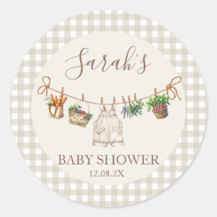 Locally Grown Baby Shower Classic Round Sticker