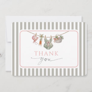 Locally Grown Baby Shower Clothesline Thank You Card