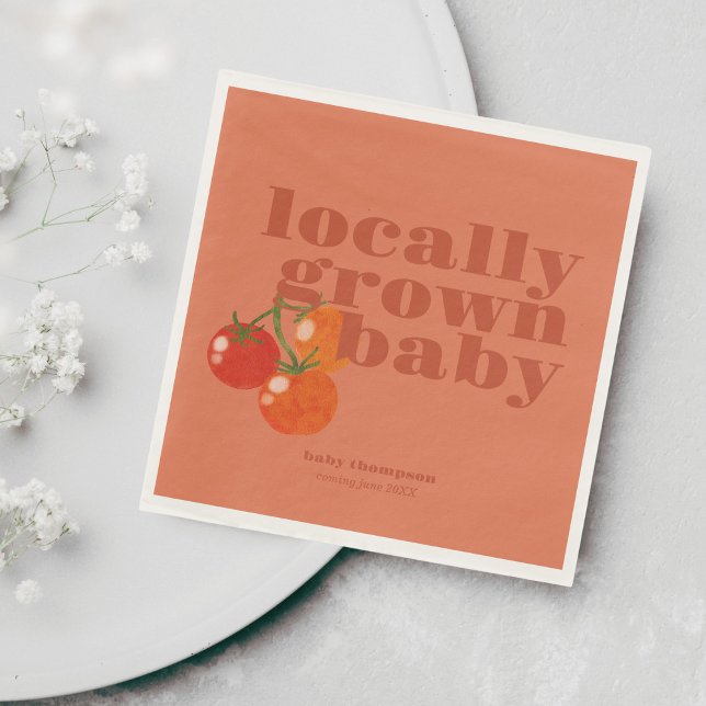 Locally Grown Baby Shower | Colorblock BOLD Napkin (Creator Uploaded)