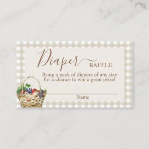 Locally Grown Baby shower Diaper Raffle Card