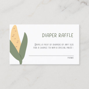 Locally Grown Baby Shower Diaper Raffle Enclosure Business Card