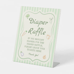 Locally Grown Baby Shower Diaper Raffle Pedestal Sign