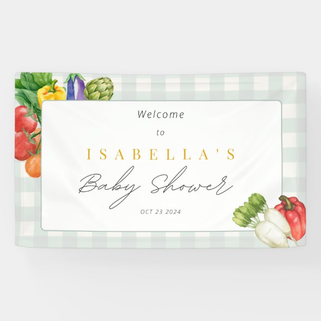 Locally Grown Baby Shower Farmers Market Banner (Horizontal)
