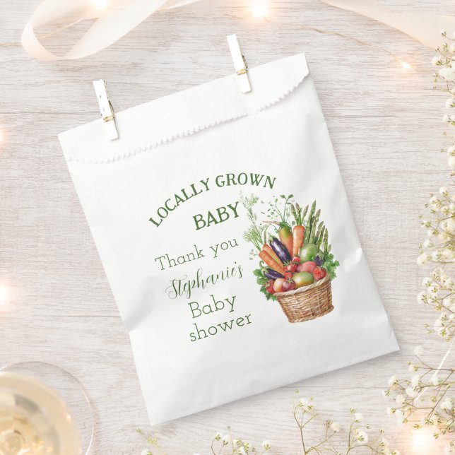 Locally Grown Baby Shower Farmers Market Favour Bags (Clipped)