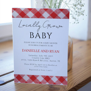 Locally Grown Baby Shower Farmers Market Red Invitation