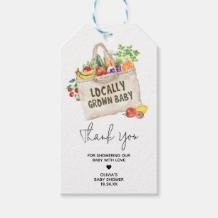 Locally Grown Baby Shower Favour Tags
