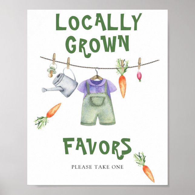 Locally Grown baby shower Favours Poster (Front)
