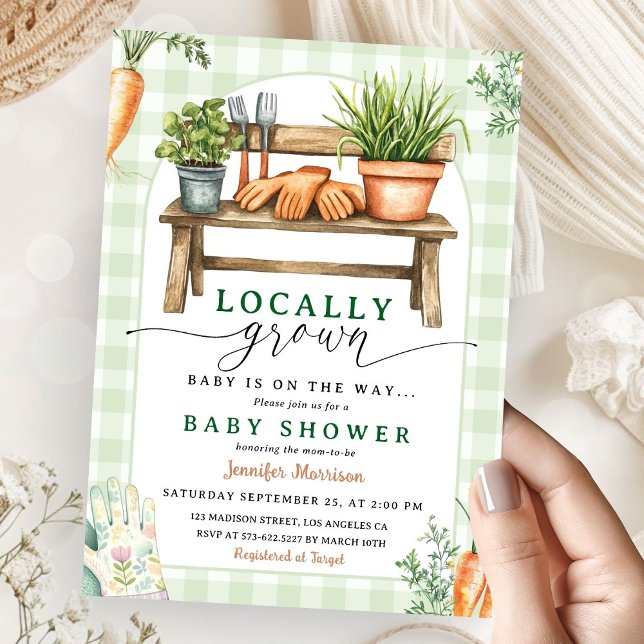Locally Grown Baby Shower Green Farmers Market Invitation (Creator Uploaded)