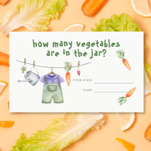 Locally grown baby shower - How many vegetables Enclosure Card