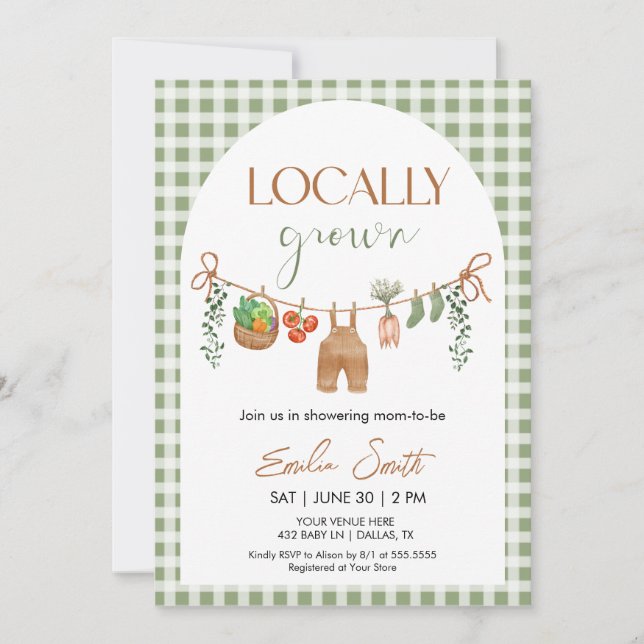 Locally Grown Baby Shower Invitation (Front)