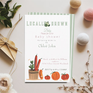 Locally grown baby shower invitation