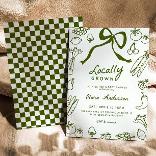 Locally Grown Baby Shower Invitation Template  Edi