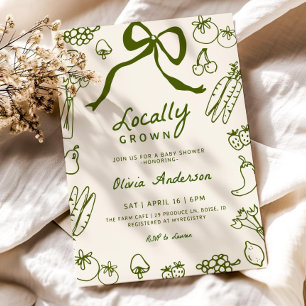 Locally Grown Baby Shower Invitation Template  Edi