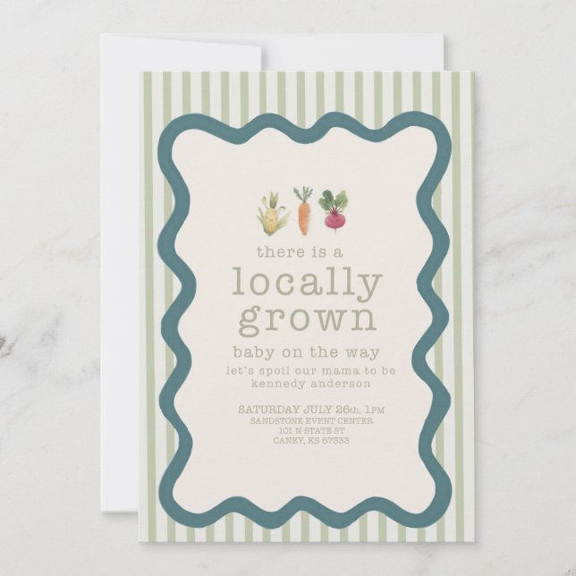 Locally Grown Baby Shower Invite  (Front)