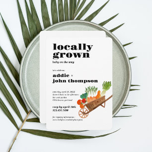 Locally Grown Baby Shower Invite Minimal